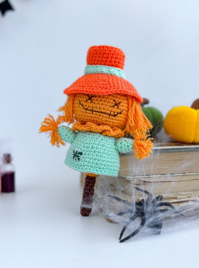 Crochet Scarecrow Doll – Handmade Halloween Decor or Gift Idea - WoollyFox